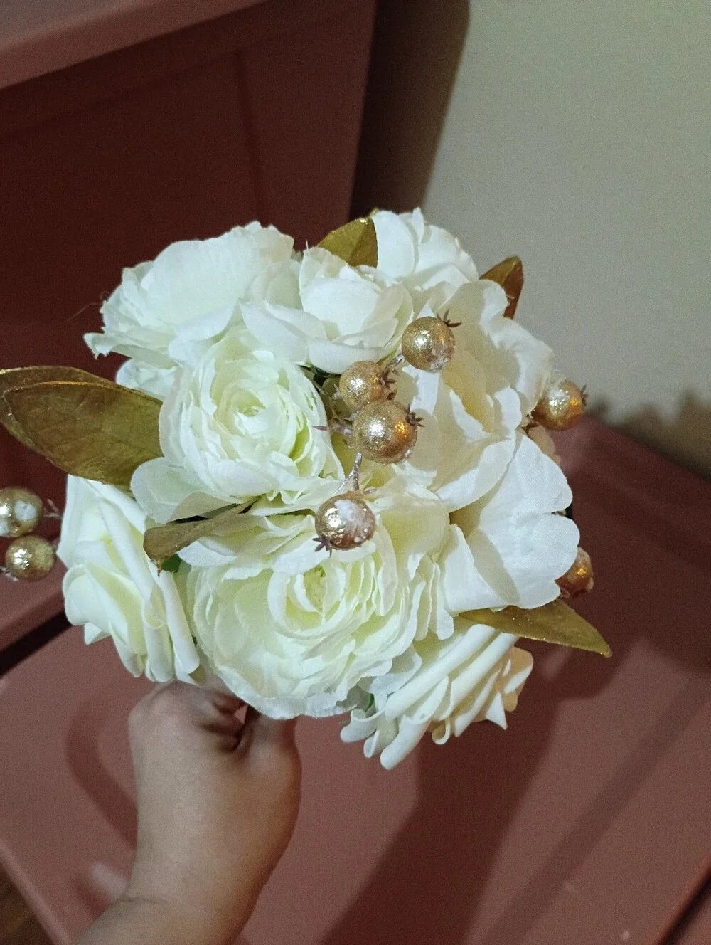 Elegant White Rose Bouquet with Black Satin Ribbon